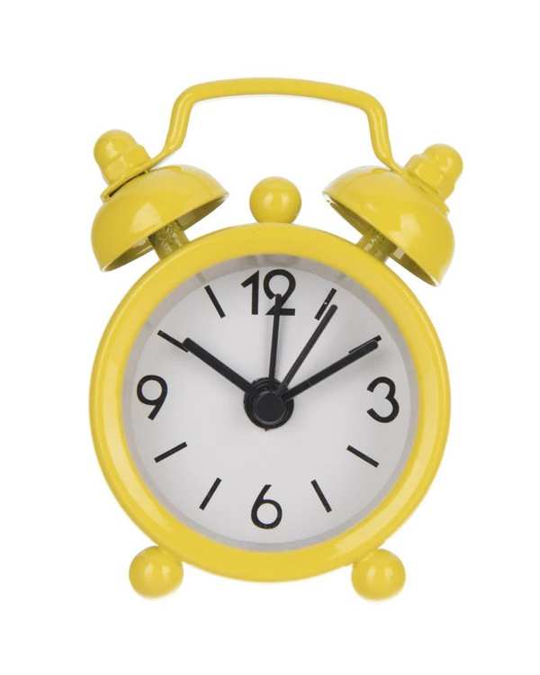 ساعت رومیزی زنگ دار زرد مدل کوارتز 01