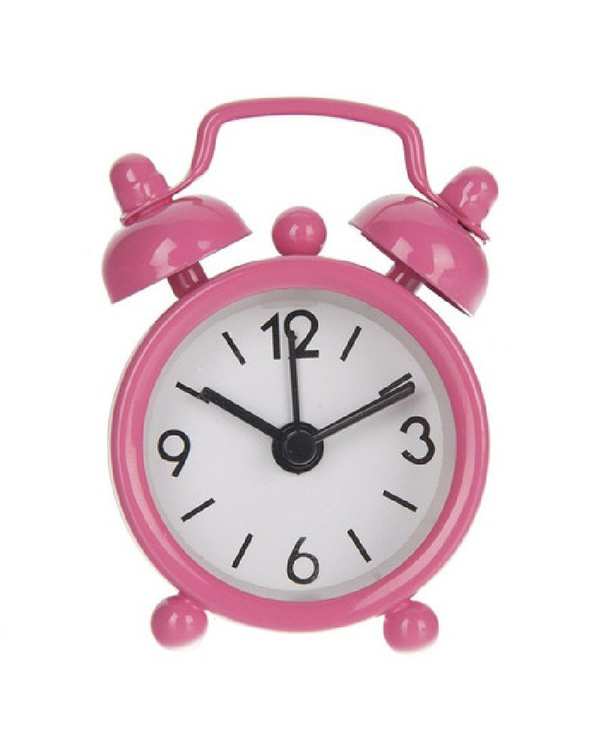 ساعت رومیزی زنگ دار صورتی مدل کوارتز 01