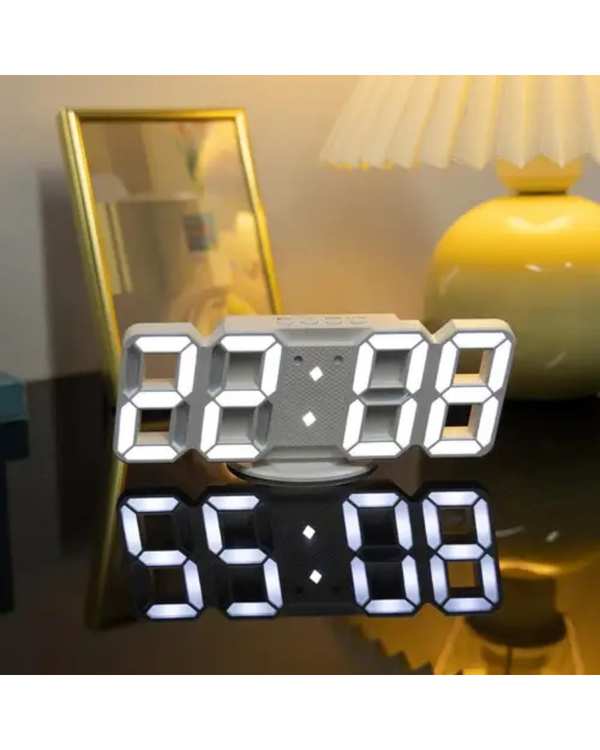 ساعت هوشمند رومیزی و دیواری سفید مدل 3dواتان