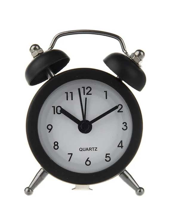 ساعت رومیزی زنگ دار مشکی مدل 02