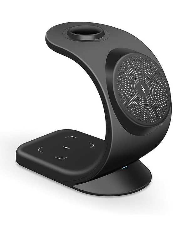 شارژر مغناطیسی وایرلس مشکی مدل maxwireless3in1