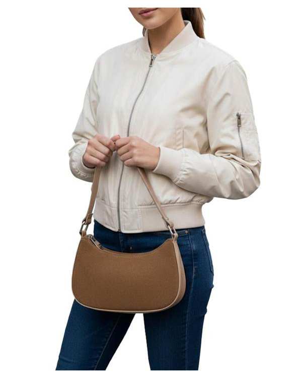 کیف دوشی زنانه عسلی بیسراک Bisrak مدل SL-117703 - تصویر 3