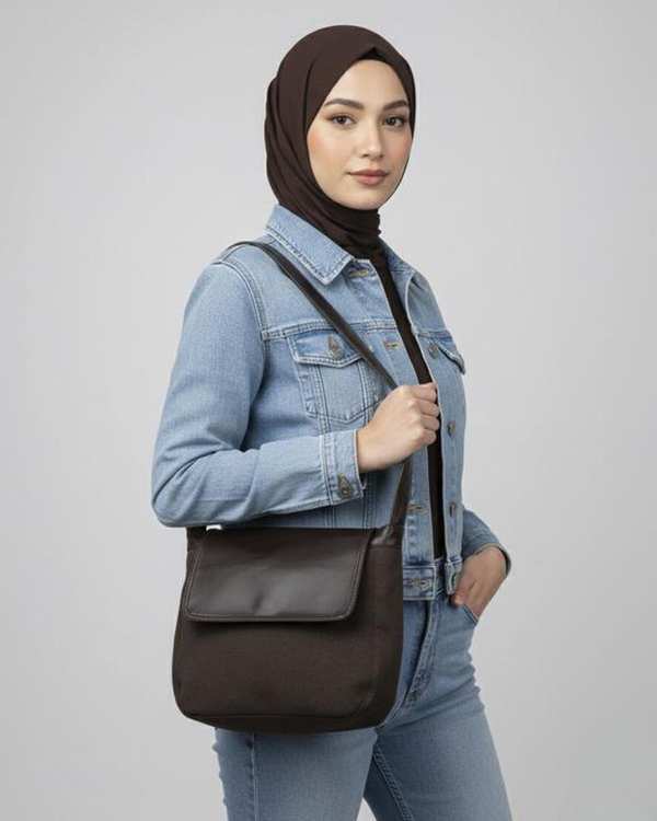 کیف دوشی زنانه قهوه ای بیسراک Bisrak مدل SL-119242 - تصویر 3