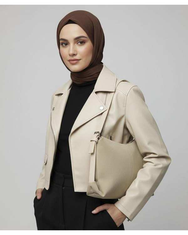 کیف دوشی زنانه کرم بیسراک Bisrak مدل SL-119262 - تصویر 3