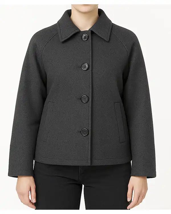 پالتو کوتاه زنانه فوتر زغالی تولیکا Tulika کد 72548