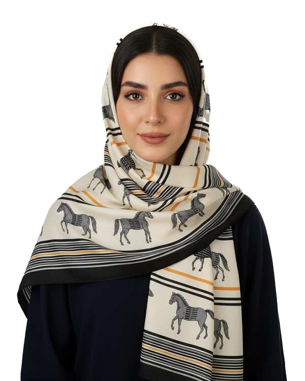 شال زنانه پاییزه موهر شیری جی دو Gido طرح هرمس