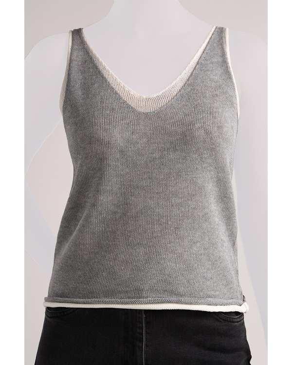 تاپ زنانه یقه هفت طوسی سارک Sarak مدل 5134