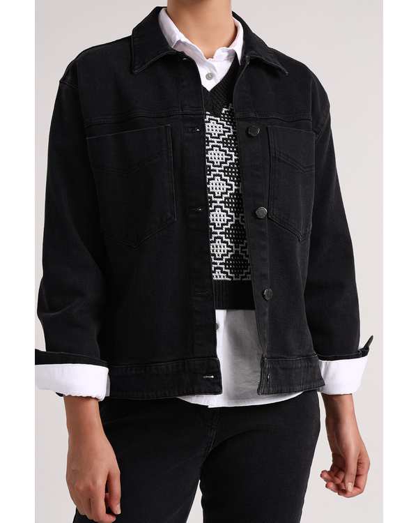 کت جین زنانه مشکی سارک Sarak مدل 4572