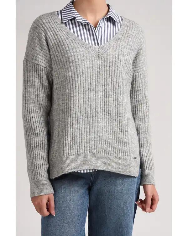 پلیور زنانه یقه هفت طوسی سارک Sarak مدل 4443