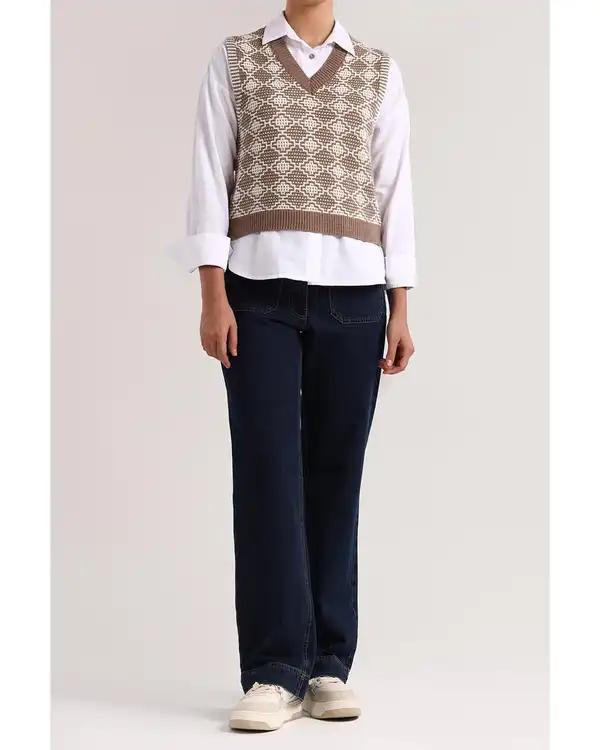 شلوار جین زنانه راسته آبی تیره سارک Sarak مدل 4514