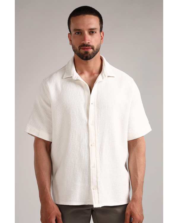پیراهن مردانه آستین کوتاه سفید سارک Sarak مدل 4702