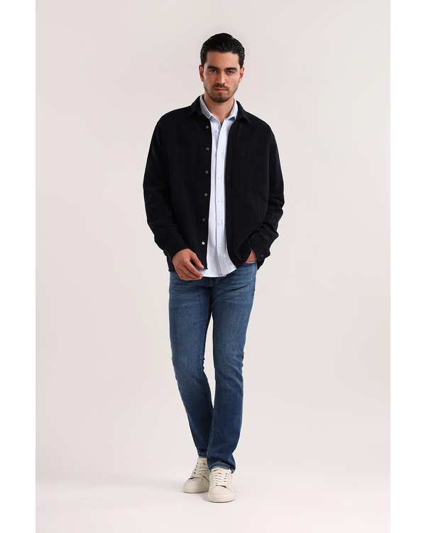 پیراهن مردانه دو جیب سرمه ای تیره سارک Sarak مدل 4700