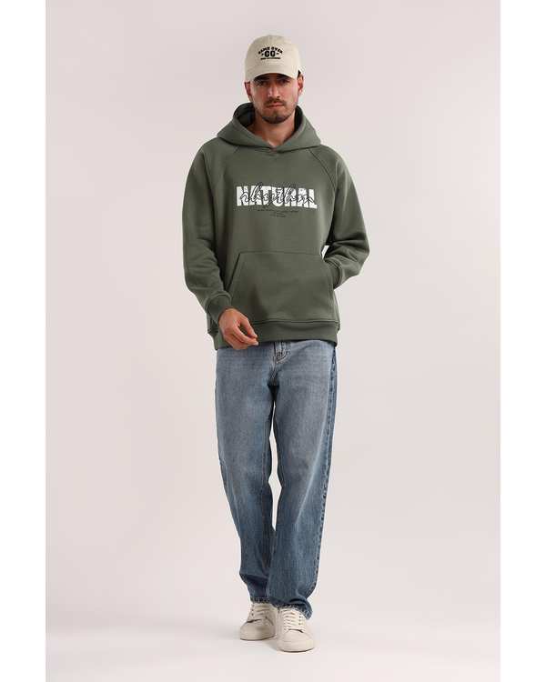 هودی مردانه طرح دار سبز سارک Sarak مدل 5023