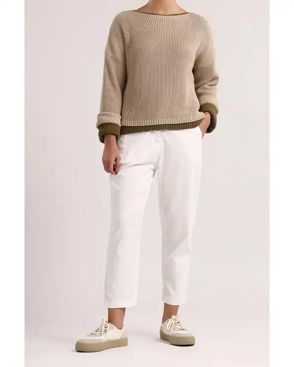 شلوار زنانه مام فیت سفید سارک Sarak مدل 4704