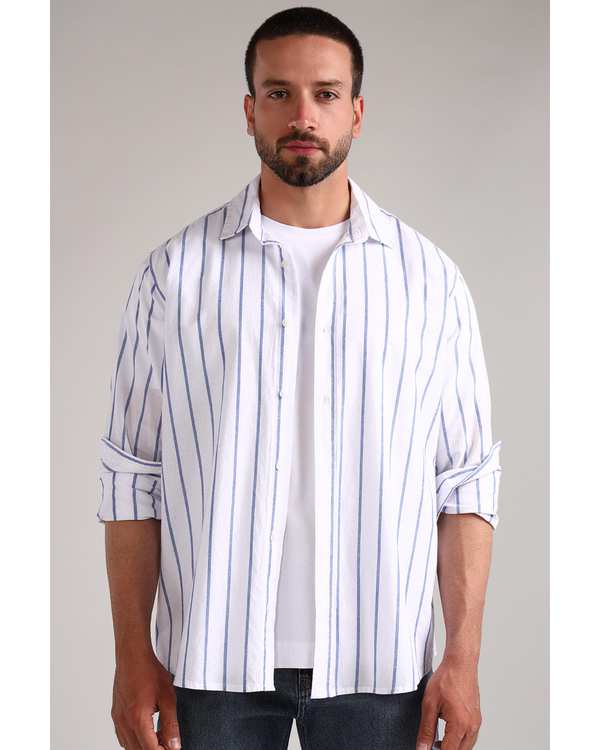 پیراهن مردانه سفید سرمه ای سارک Sarak مدل 4732