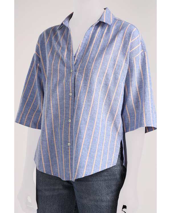 شومیز زنانه راه راه آبی نارنجی سارک Sarak مدل 4855