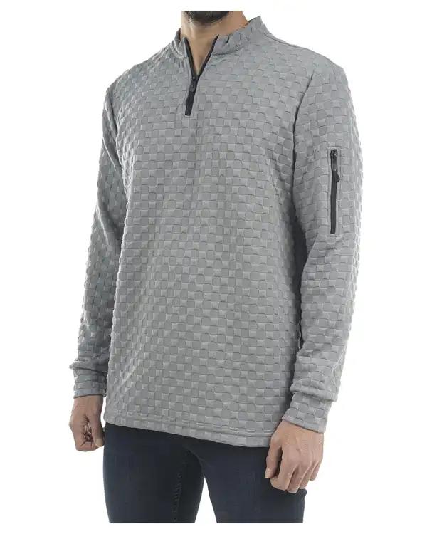 بلوز مردانه نیم زیپ طوسی لیوایرن Lioiren مدل am-lio-1010016