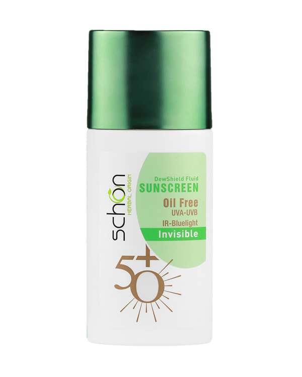 فلوئید ضد آفتاب بی رنگ SPF50 شون Schon مدل دیووشیلد Dew Shield