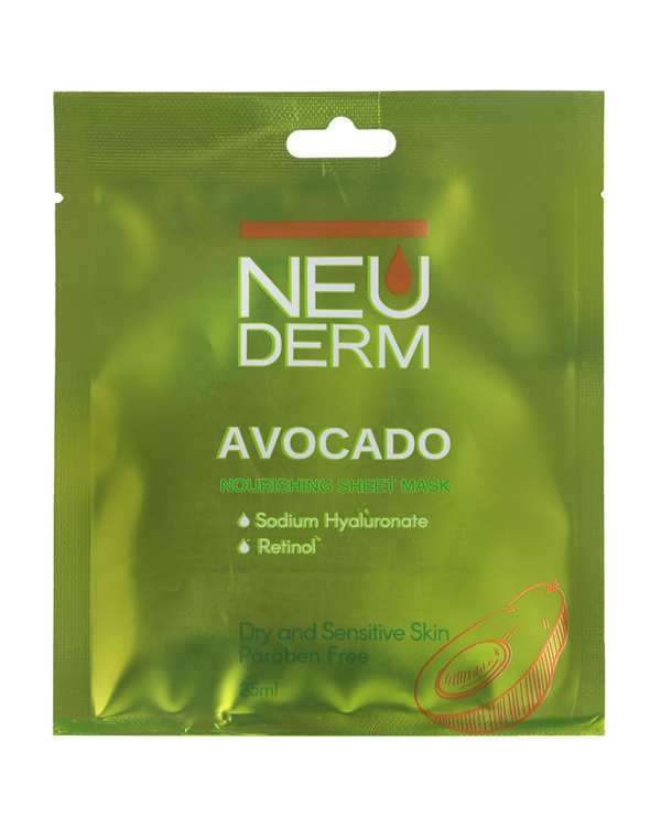 ماسک صورت مغذی نئودرم Neuderm حاوی عصاره آووکادو