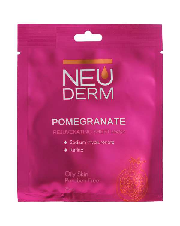 ماسک صورت جوان کننده نئودرم Neuderm حاوی عصاره انار