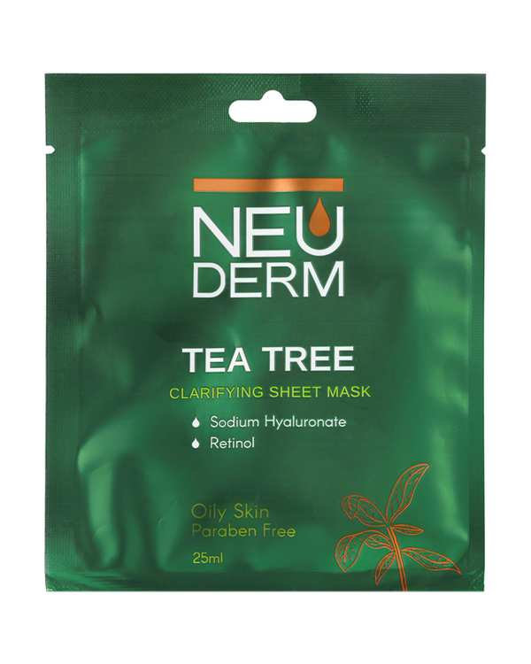 ماسک صورت نئودرم Neuderm حاوی عصاره درخت چای سبز