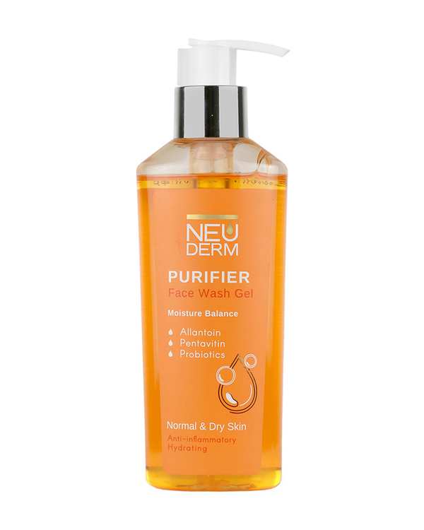 ژل شستشوی صورت نئودرم Neuderm مدل پیوریفایر Purifier مناسب پوست خشک