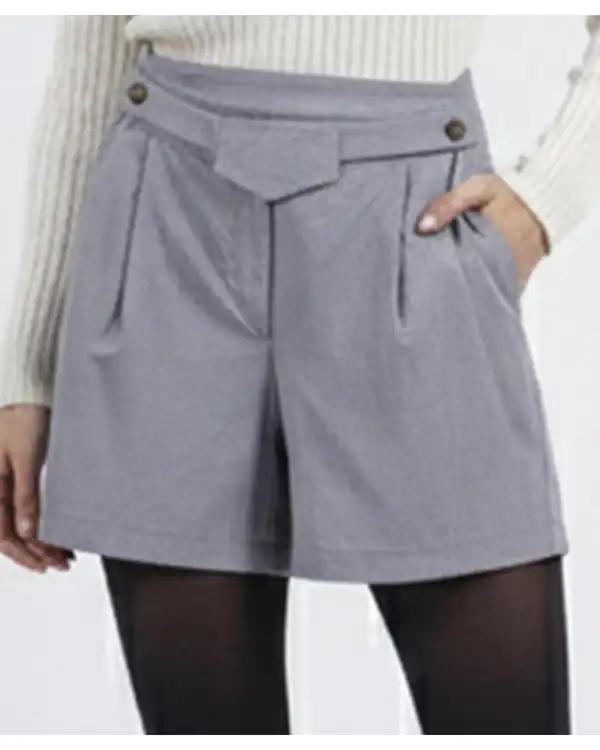 شلوارک کتان زنانه طوسی ریس Rees کد 1040003-10