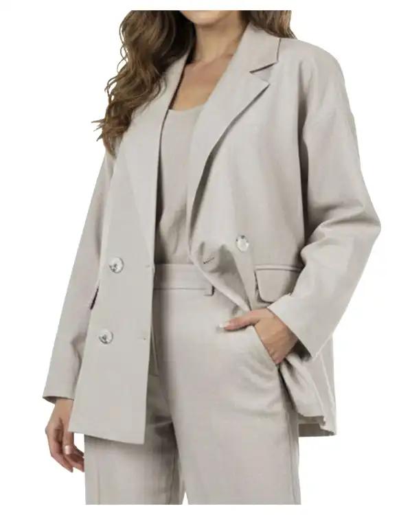 کت زنانه لینن خاکی ریس Rees کد 1000066-27