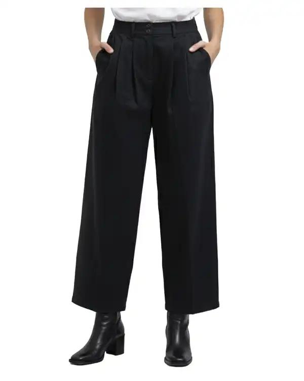 شلوار کتان زنانه سرمه ای ریس Rees کد 1036025-16