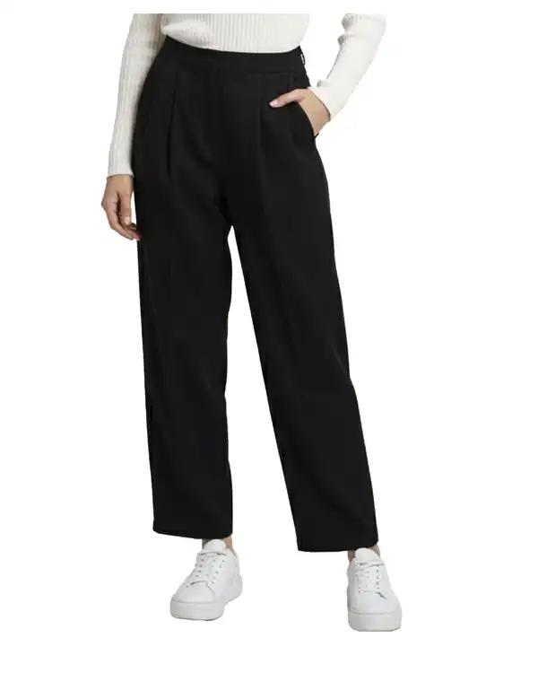 شلوار کتان زنانه مشکی ریس Rees کد 1036033-01