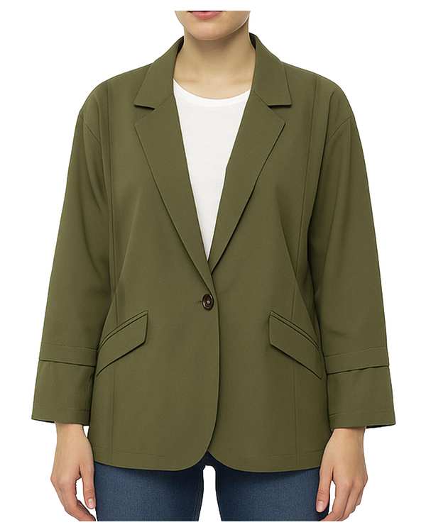 کت زنانه کتان سبز سدری ریس Rees کد 1096002-12