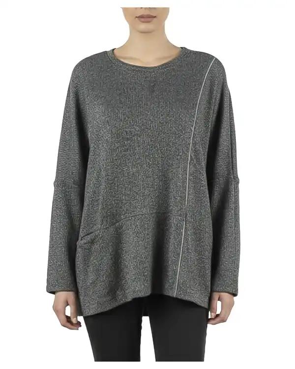 بلوز زنانه بافت مشکی ریس Rees کد 1116024-01