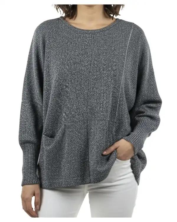 بلوز زنانه بافت سرمه ای ریس Rees کد 1116024-16