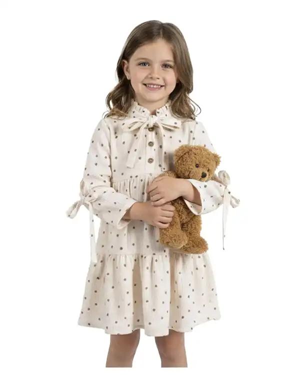 پیراهن دخترانه کرم ملورینا Melorina کد 42115