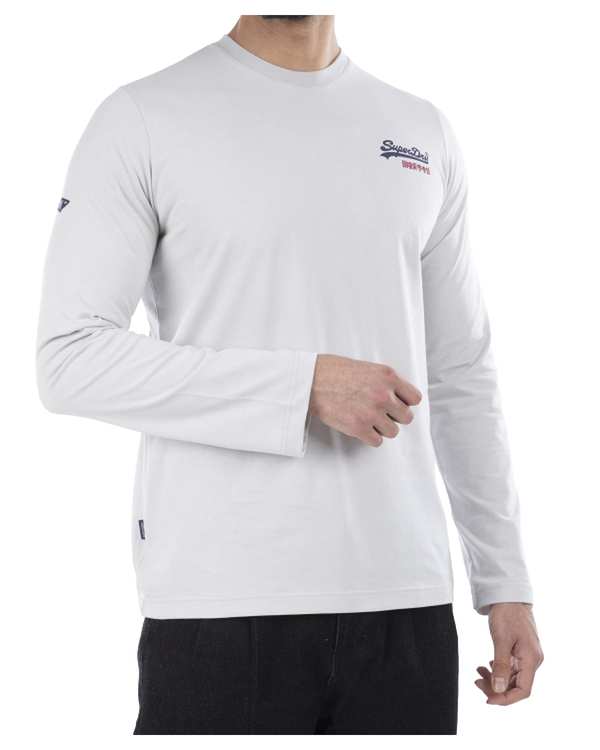 تی شرت مردانه آستین بلند طوسی روشن سوپردرای Superdry کد M12A31602N