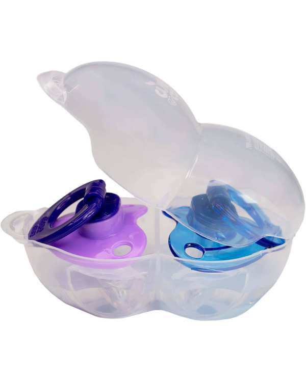 پستانک ارتودنسی سیلیکونی دو قلو قاب دار آبی وی کر Wee Care مدل p137