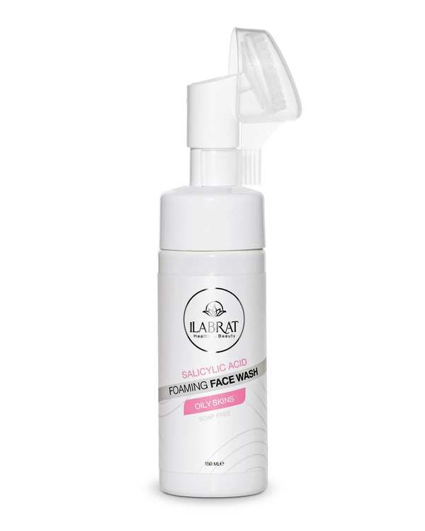 فوم شستشوی صورت آنتی آکنه ایلابرت Ilabrat مناسب پوست چرب حاوی سالیسیلیک اسید 150ml