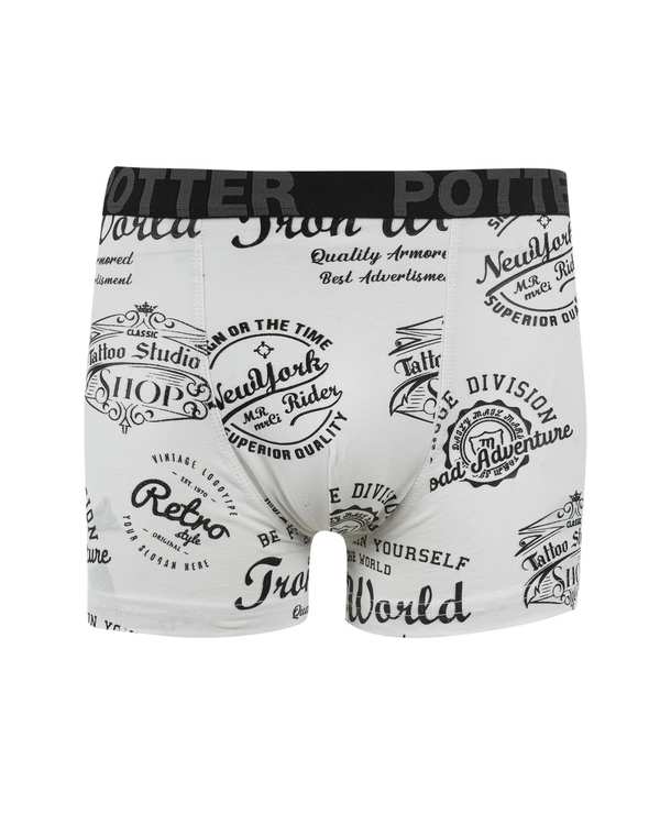 شورت مردانه پادار سفید کش پهن پاتر Potter کد 105