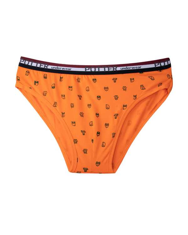 شورت مردانه اسلیپ نارنجی کش پهن پاتر Potter طرح جغد کد 140