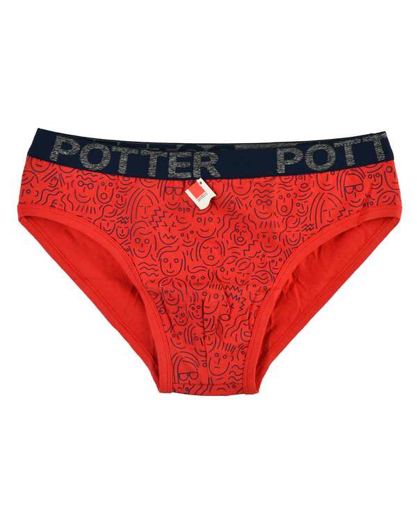 شورت مردانه اسلیپ قرمز کش پهن پاتر Potter طرح Face کد 418