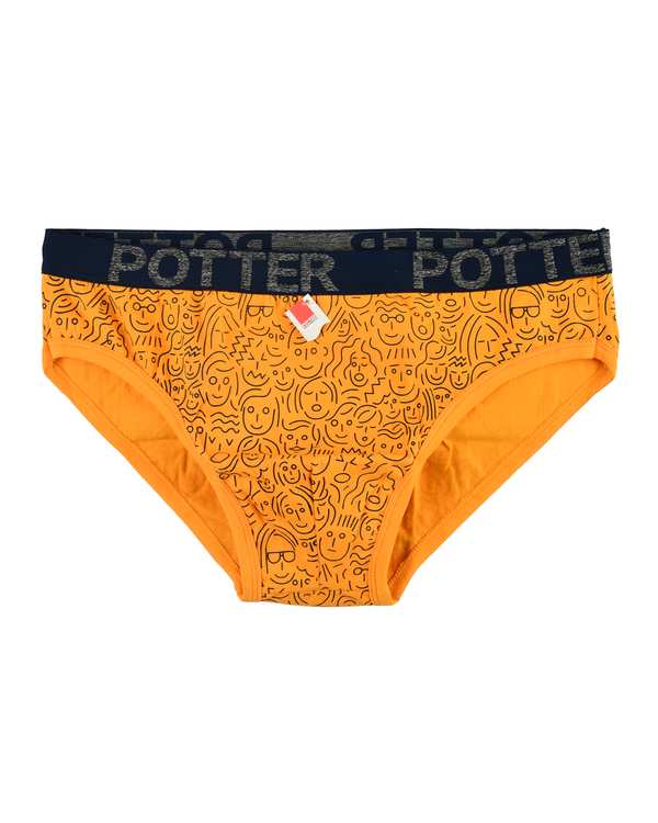 شورت مردانه اسلیپ زرد کش پهن پاتر Potter طرح Face کد 418