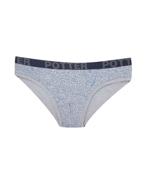 شورت مردانه اسلیپ طوسی کش پهن پاتر Potter طرح Face کد 418