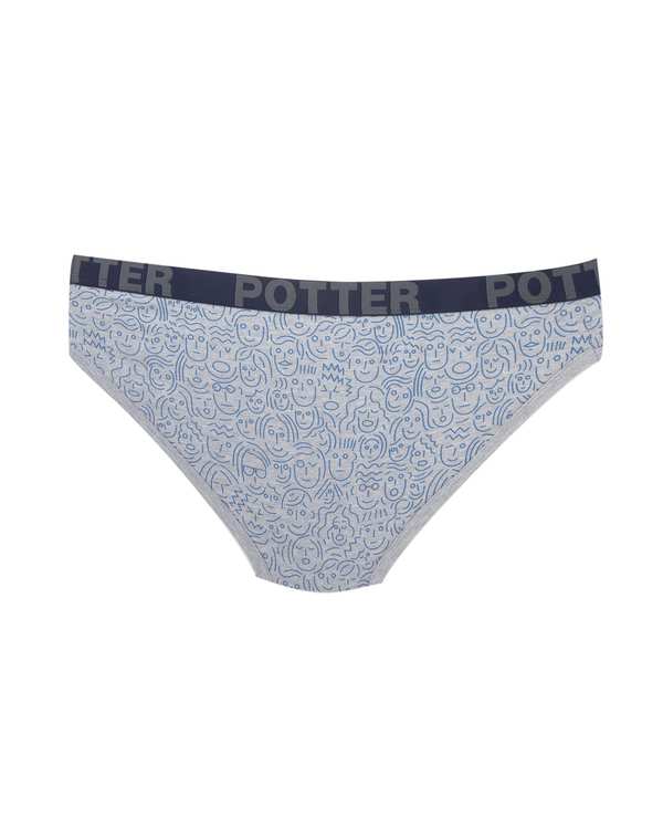 شورت مردانه اسلیپ طوسی کش پهن پاتر Potter طرح Face کد 418 - تصویر 2