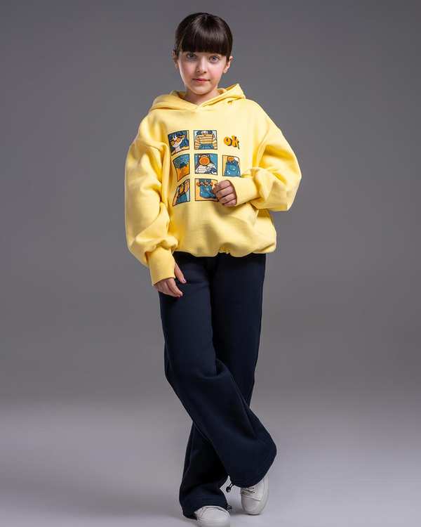 هودی دخترانه انگشتی زرد ملورینا Melorina کد 4212