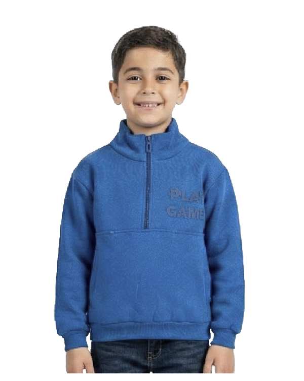 سویشرت پسرانه نیم زیپ سرمه ای ملورینا Melorina طرح play game کد 42213