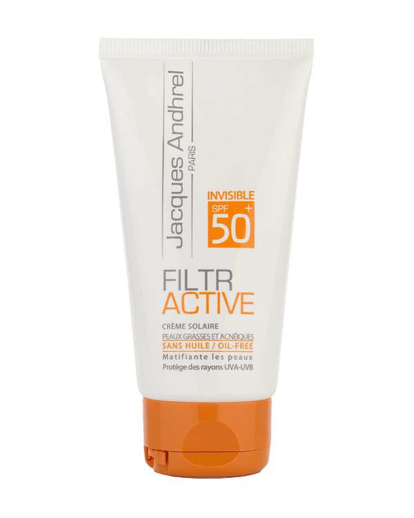 کرم ضد آفتاب بی رنگ +SPF50 ژاک آندرل پاریس Jacques Andhrel Paris مناسب پوست های چرب و مستعد آکنه 50ml