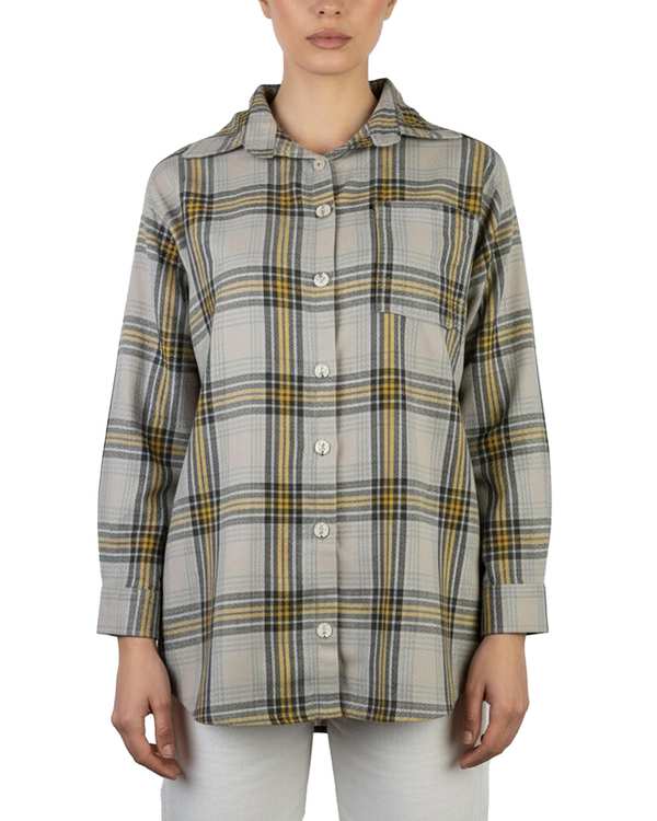 شومیز زنانه کشمیر چهارخانه سفید مشکی کد 341