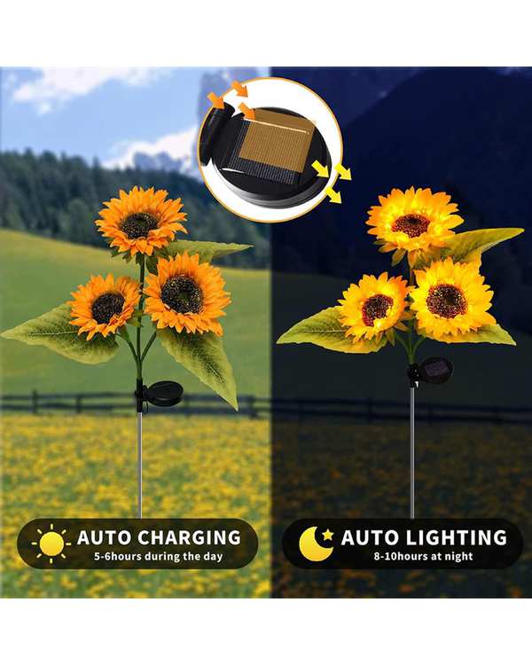 چراغ پارکی خورشیدی سولونیکس Solonix مدل گل آفتابگردان مجموعه 2 عددی - تصویر 10