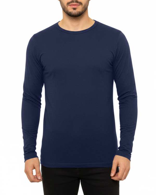 تیشرت مردانه آستین بلند آبی نفتی آماهی Amahi کد ATLYS9