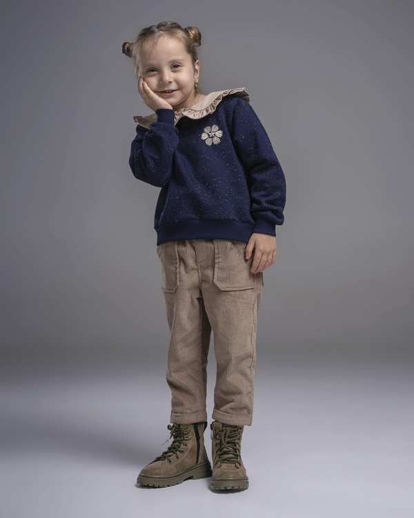 بلوز دخترانه سرمه ای ملورینا Melorina مدل گل کد 42131